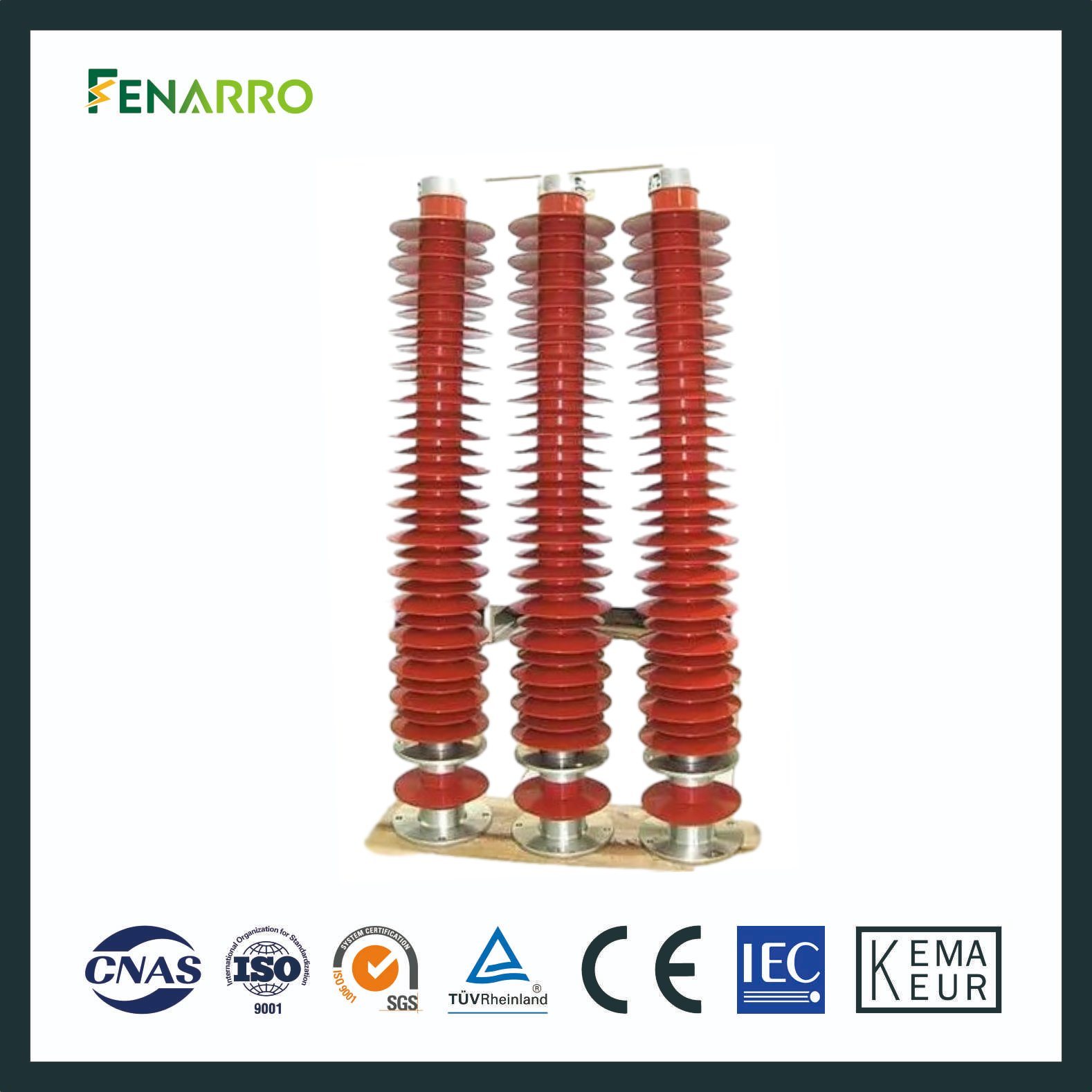 Fenarro 110кв силиконовый резиновый грозозащитный разрядник для электростанции
