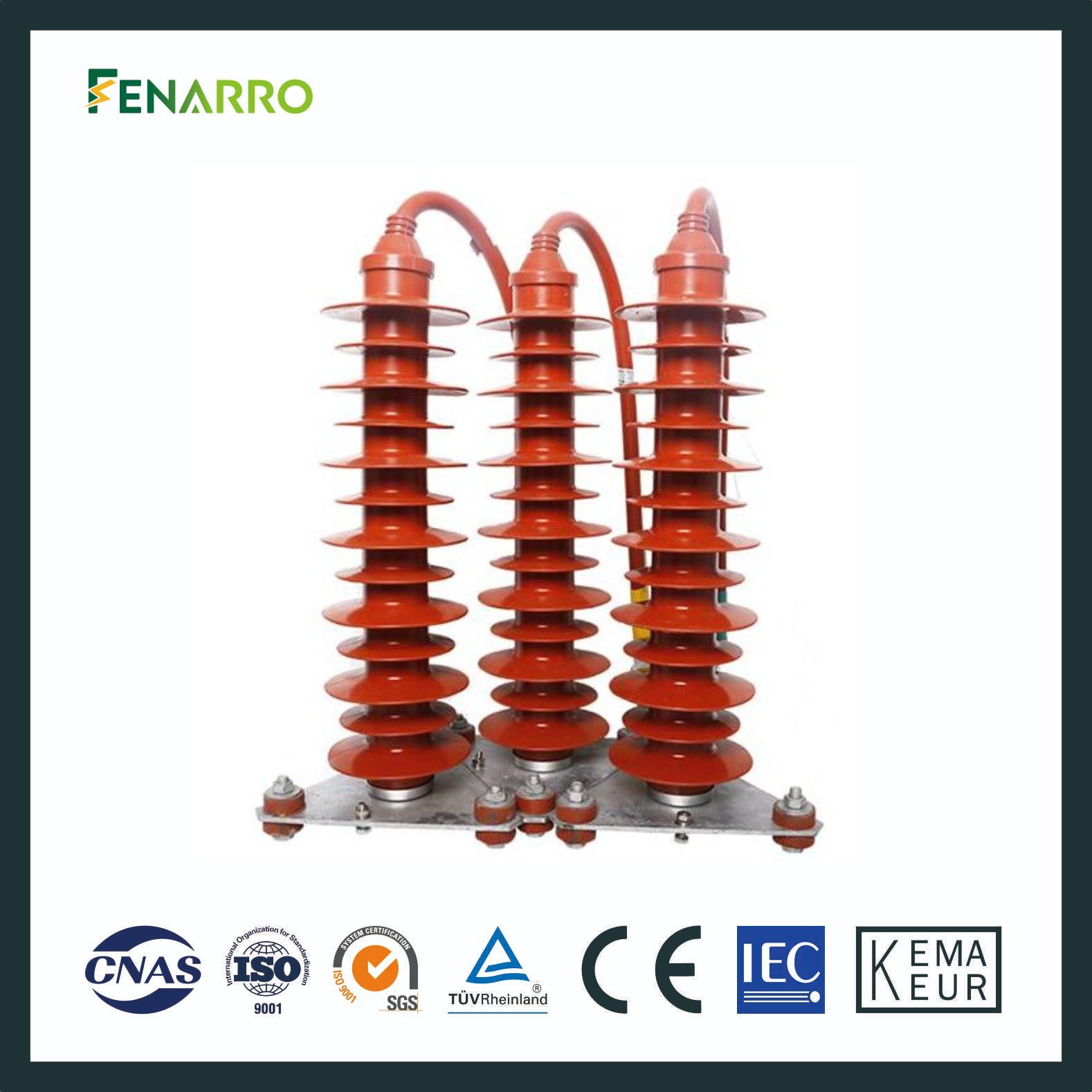 Fenarro 110кв силиконовый резиновый грозозащитный разрядник для электростанции